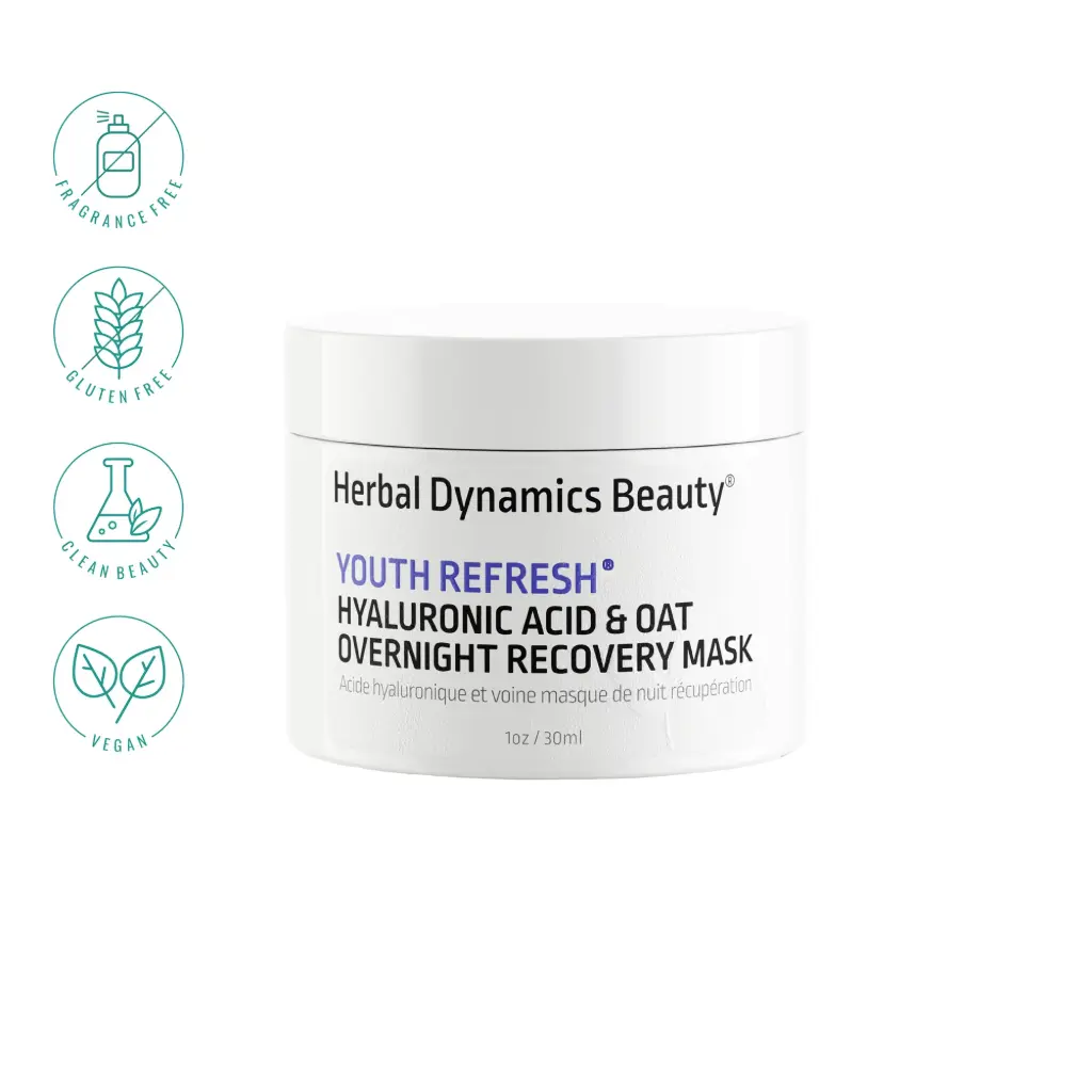 Herbal Dynamics Beauty Youth Refresh Hyaluronic Acid & Oat Overnight Recovery Mask - 30ml