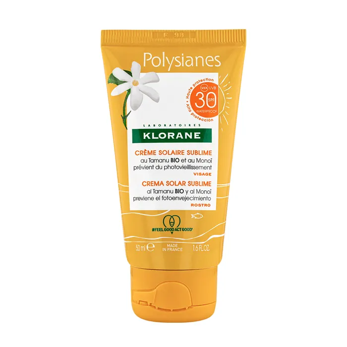 Klorane Sublimating Sun Cream With Organic Tamanu & Monoi Face  SPF30 - 50ml