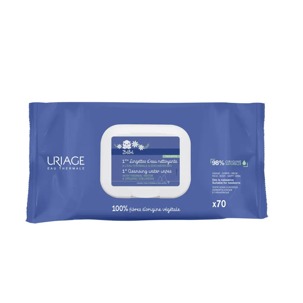 Uriage Bebe 1st Cleansing Water Wipes x70