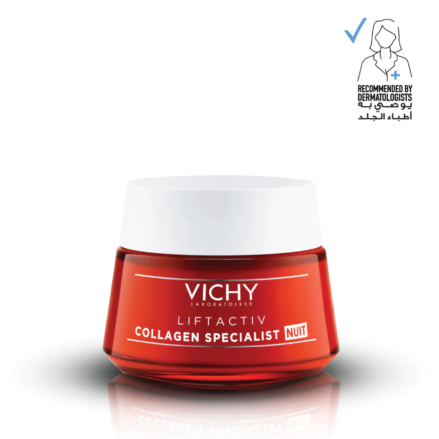 Vichy Liftactiv Collagen Specialist Night Cream Anti Aging Face Moisturizer - 50ml