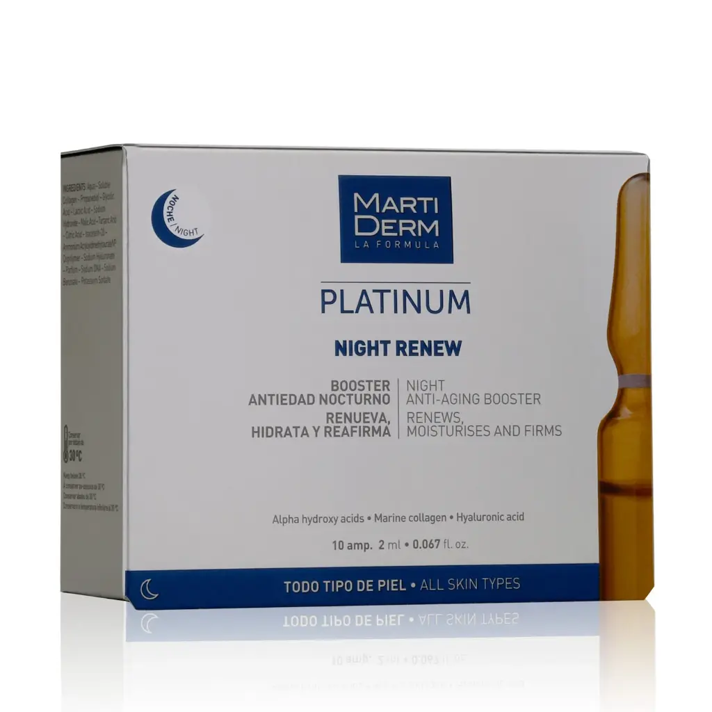 MartiDerm Platinum Night Renew Ampoules - 10 Ampoules x 2ml