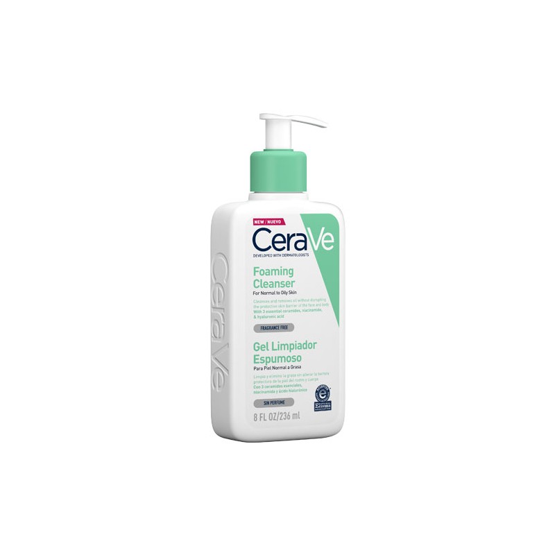 Cerave Foaming Cleanser for Normal to Oily Skin with Hyaluronic Acid