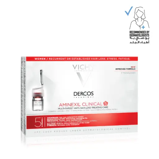 [VCY038] Vichy Dercos Aminexil Clinical 5 Anti-Hair Fall Treatment for Women x21 Doses - 6ml